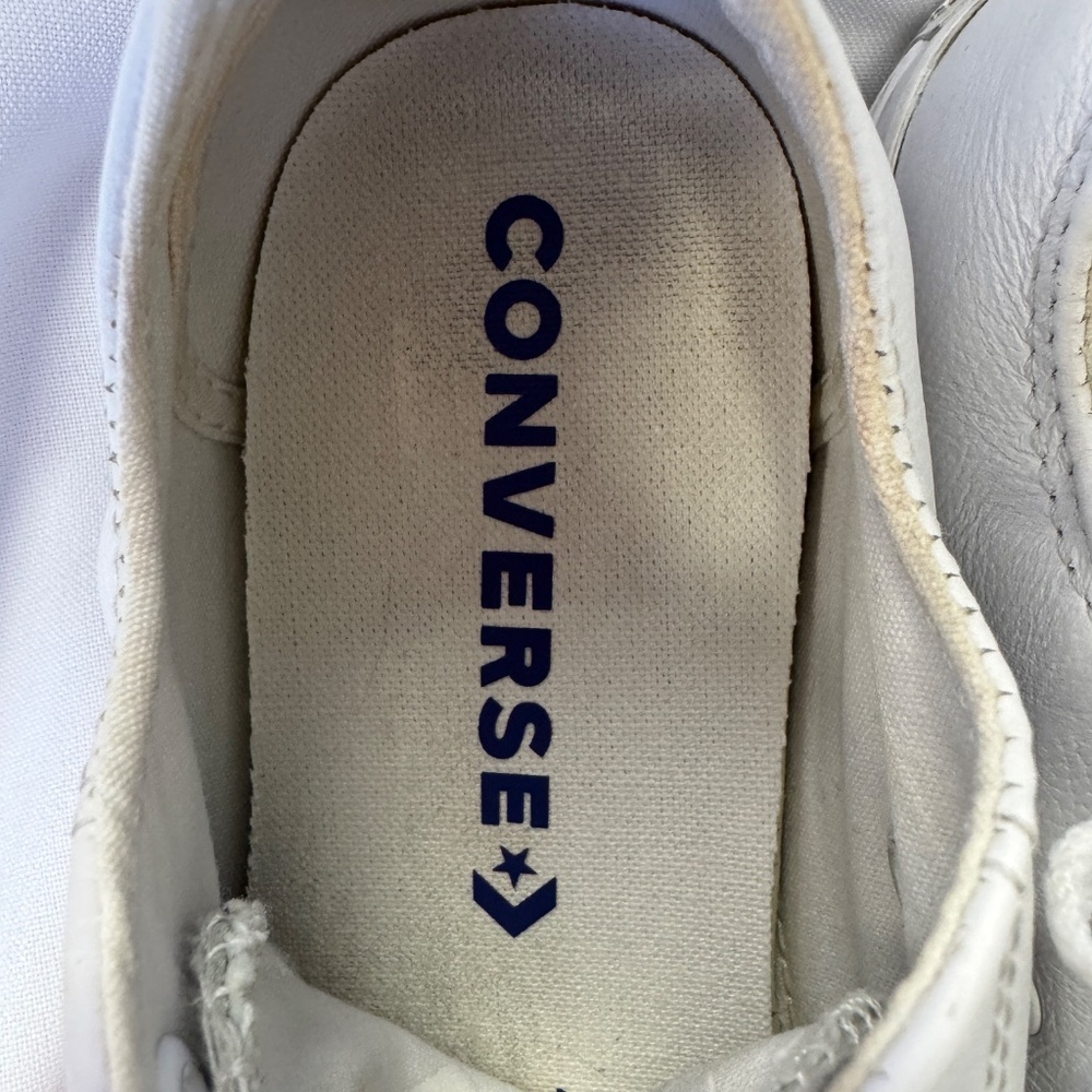 Converse Chuck Taylor All Star Low Top Sneaker White Leather Size 6 - Picture 4 of 10